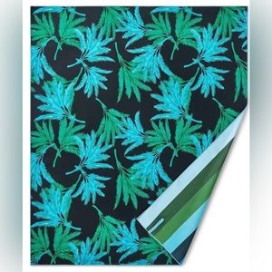 Fe Noel 60"x72"  Feathered Palm/Vertical Stripe Print Mircofiber Beach Towel